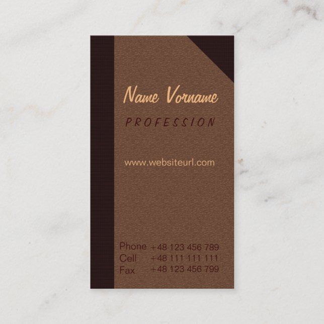 book business card (Front)