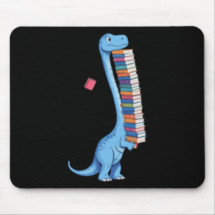 Book Carrying Dinosaur Reading Dino  Mouse Pad