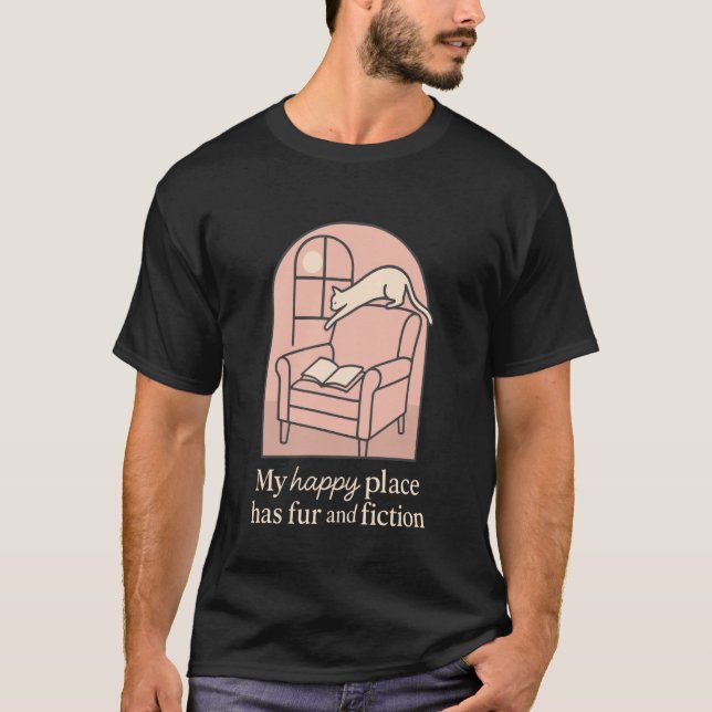 Book Cat Lady Introvert Quiet Time Cosy Reader Sof T-Shirt (Front)