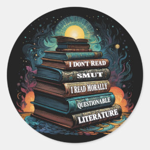 Book Choices Humour Classic Round Sticker