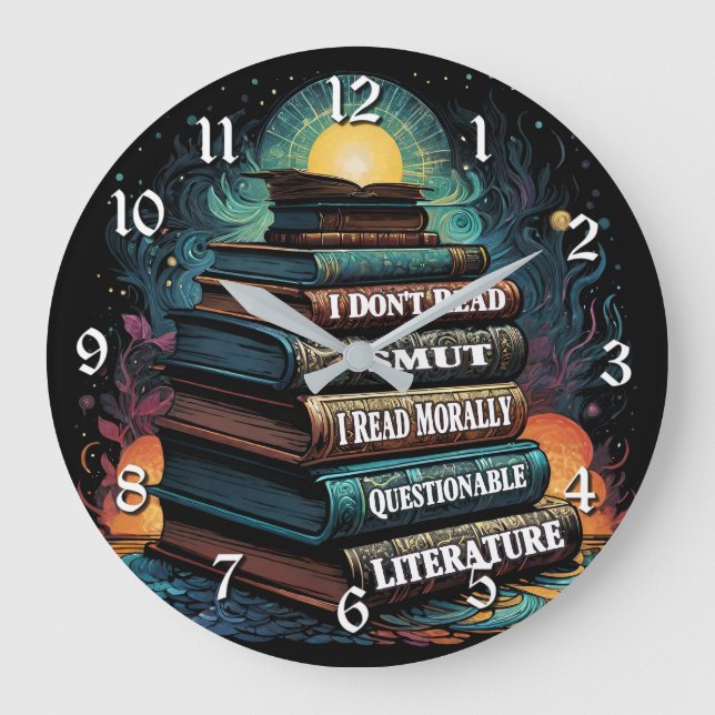 Book Choices Humour Large Clock (Front)