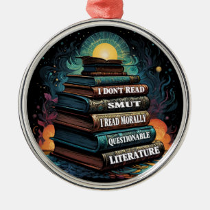 Book Choices Humour Round Metal Tree Decoration