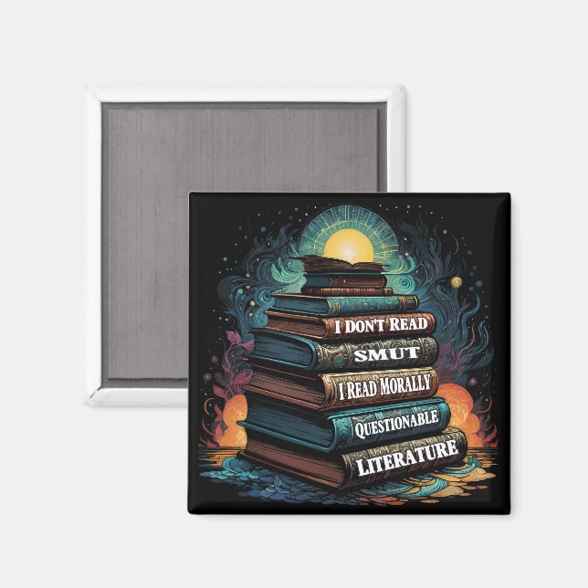 Book Choices Humour Square  Magnet (Front/Back)