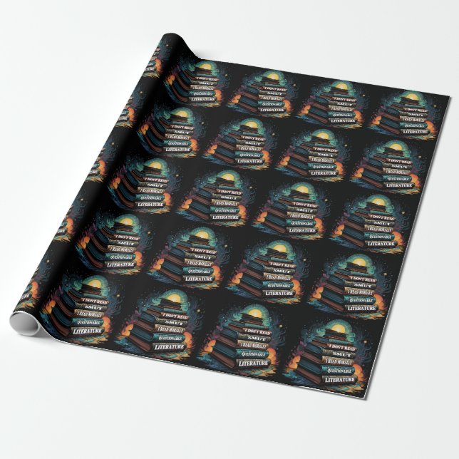 Book Choices Humour Wrapping Paper (Unrolled)