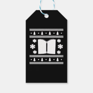 Book Christmas Shirt Gift Tags