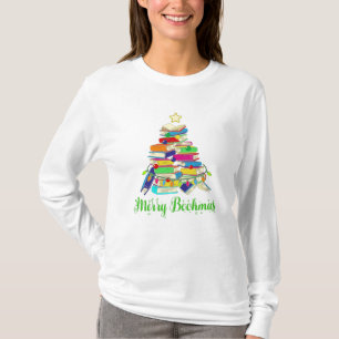 Book Christmas Tree, Book Lover Christmas T-Shirt