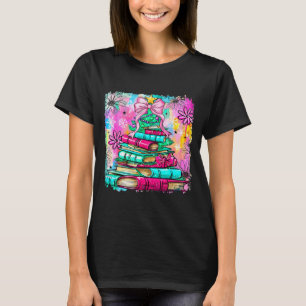 Book Christmas Tree Lights Teacher Librarian Book T-Shirt