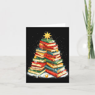 Book Christmas Tree Reading Card