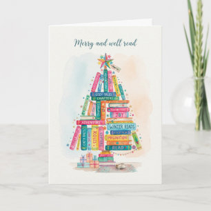 Book Christmas Tree Watercolour Wash  Card