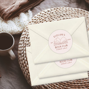 Book Club Bookish Hand Drawn Bachelorette Party Classic Round Sticker