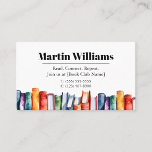 Book Club Business Card – Customizable Membership 