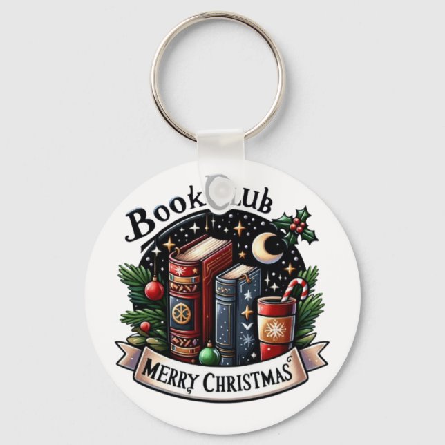 Book Club christmas  Key Ring (Front)