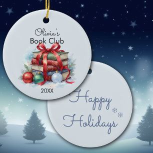 Book Club Christmas Personalised Ceramic Tree Decoration
