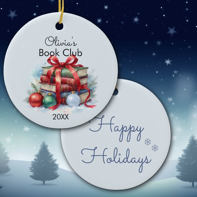 Book Club Christmas Personalised Ceramic Tree Decoration (Creator Uploaded)
