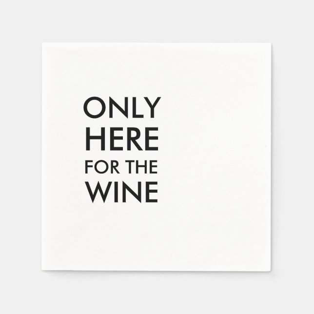 Book Club Cocktail Napkins- Only Here For The Wine Napkin (Front)