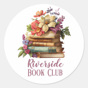 Book Club Custom Name Classic Round Sticker