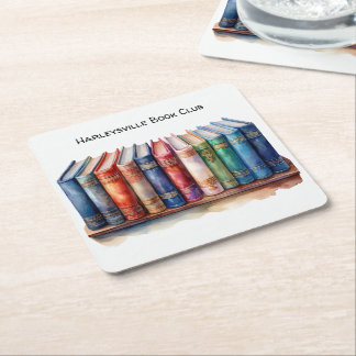 Book Club Customizable Square Beverage Coffee Paper Coaster