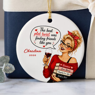 Book Club Friend Christmas Ornament