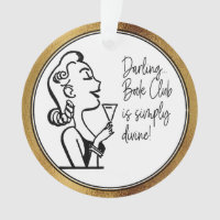 Book Club Friend Retro Vintage Lady Faux Gold