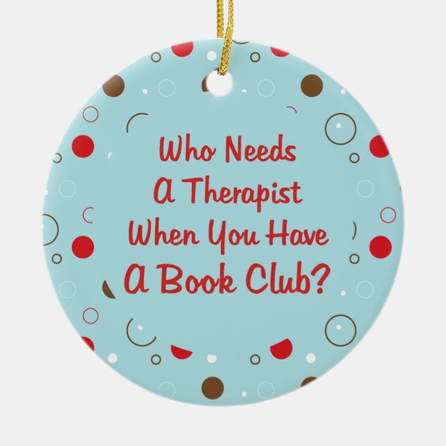 book club fun ceramic tree decoration (Front)