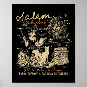 Book Club Funny Bookish Halloween Spooky Reading B Poster