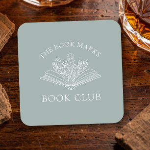 Book Club Name Personalized Event Square Paper Coaster