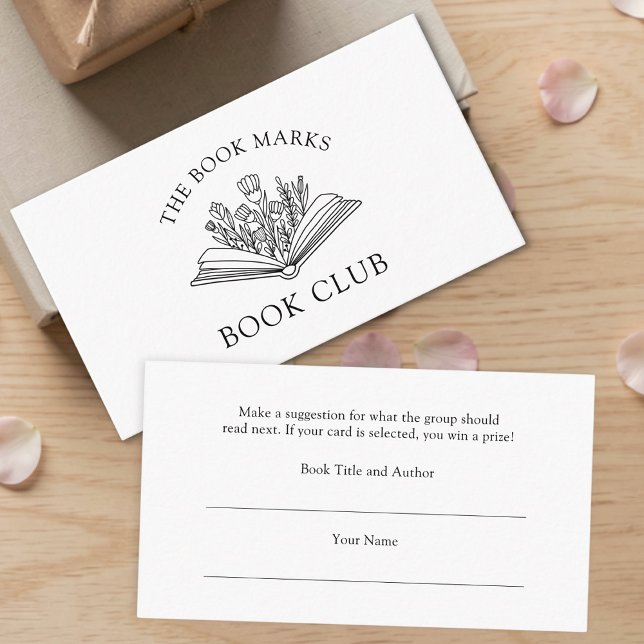 Book Club Name Select A Book Enclosure Card (Creator Uploaded)