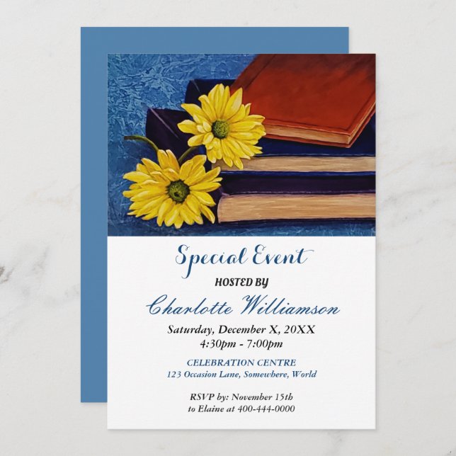 BOOK CLUB PARTY EVENT INVITE (Front/Back)