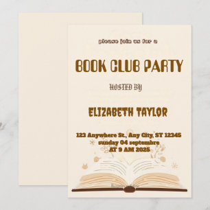 Book Club Party Invitation – Cozy Reading Night