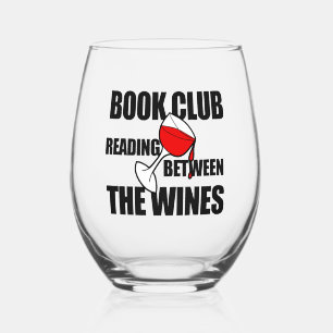 BOOK CLUB reading between the wines Stemless Wine Glass