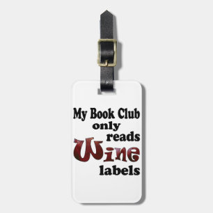 Book Club Wine Labels Luggage Tag