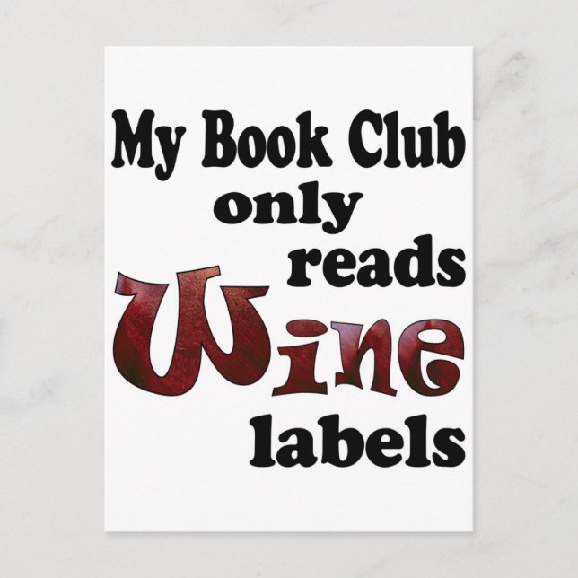 Book Club Wine Labels Postcard (Front)