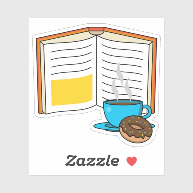 Book Coffee and Doughnut Cartoon (Sheet)