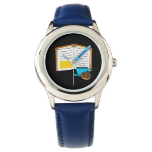 Book Coffee and Doughnut Cartoon Watch