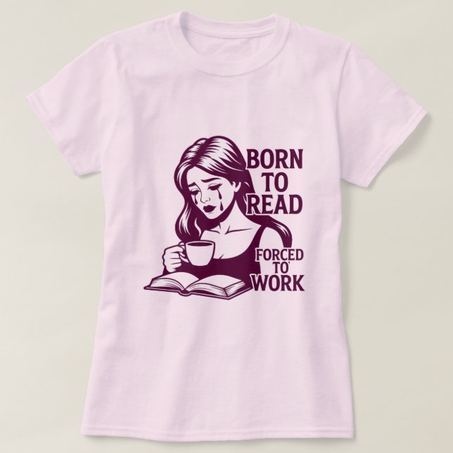 Book & Coffee Woman T-Shirt (Design Front)