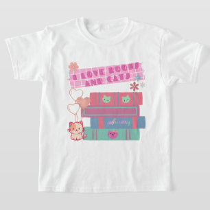 Book Coquette - I Love Books & Cats - Bookish T-Shirt