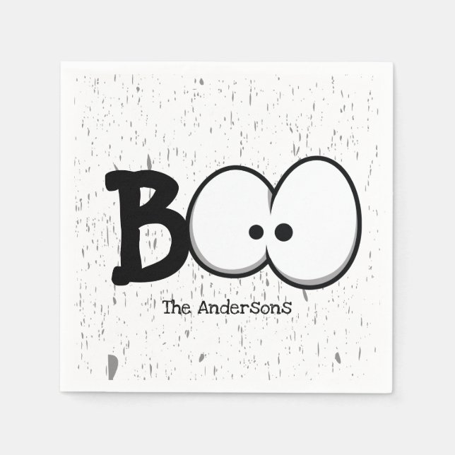 Book Crazy Eyes Halloween Party Napkin (Front)