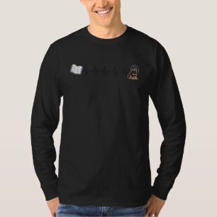 Book Dachshund Heartbeat Dog Reading Bookworm T-Shirt