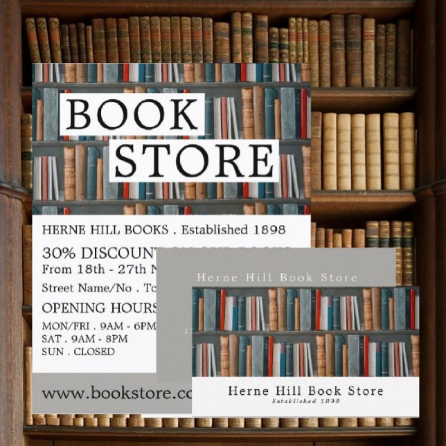 Book Display, Book Store Business Card (Creator Uploaded)