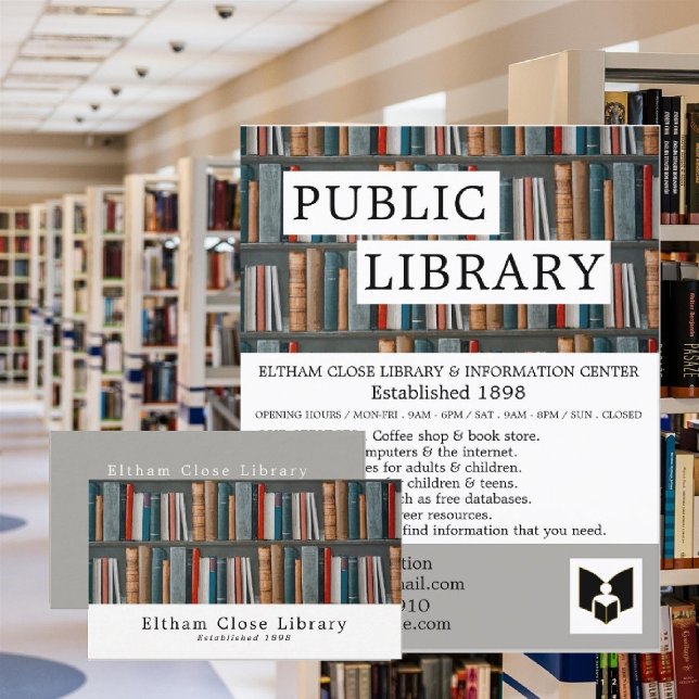 Book Display, Librarian, Library Business Card (Creator Uploaded)
