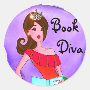 Book Diva stickers / Brunette Diva