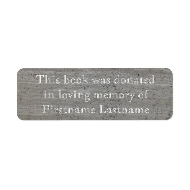 Book Donation  Sticker Marble (Front)
