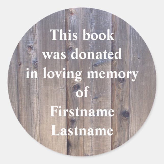 Book Donation  Sticker Wood (Front)