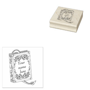 Book Dragon Book Plate Stamp