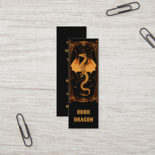 Book Dragon Bookmark Mini Business Card