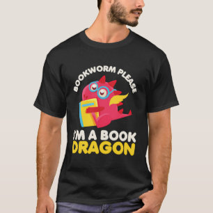 Book Dragon Bookworm Reader Reading Kids T-Shirt