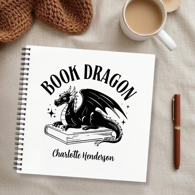 Book Dragon Fantasy Reader Custom Spiral Notebook (Creator Uploaded)