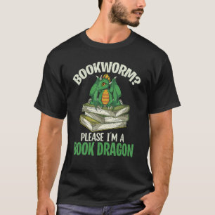 Book Dragon Mythical Creature  Animal Bookworm Rea T-Shirt