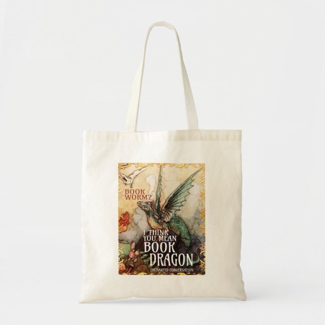 BOOK DRAGON Tote Bag (Front)