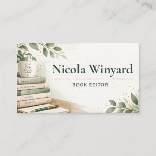 Book Editor Literary Writing Business Card